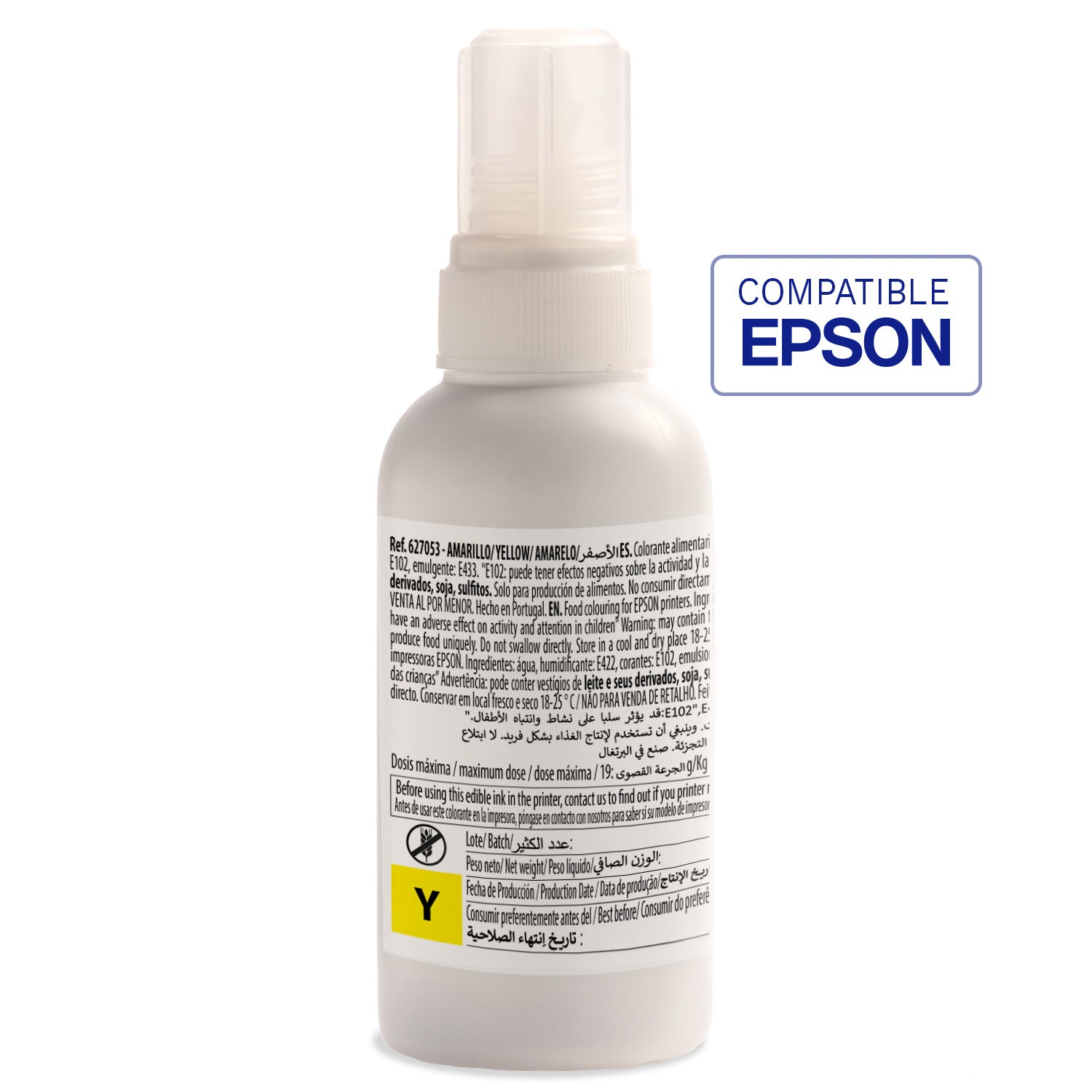 BOUTEILLE D'ENCRE JAUNE COMPATIBLE EPSON EKOTANK 100CC