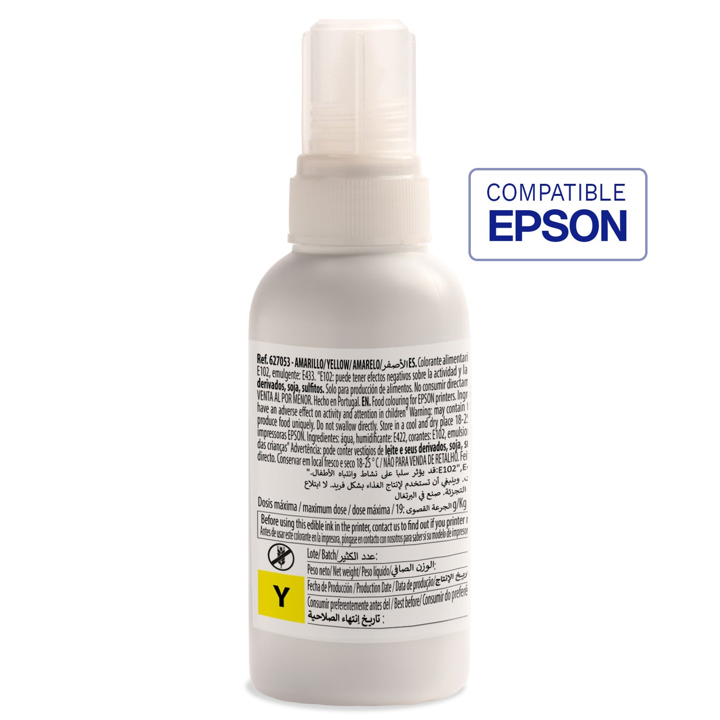 BOUTEILLE D'ENCRE JAUNE COMPATIBLE EPSON EKOTANK 100CC