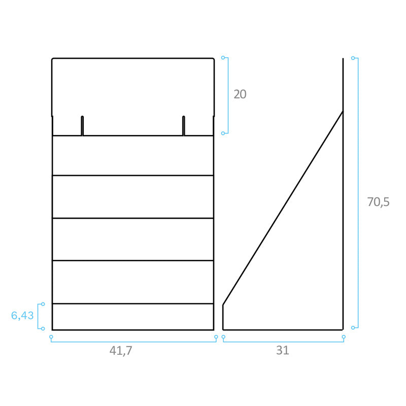 CUPBOARD DESK STAND EDIBLE DISCS 420 x 220 x 50 MM