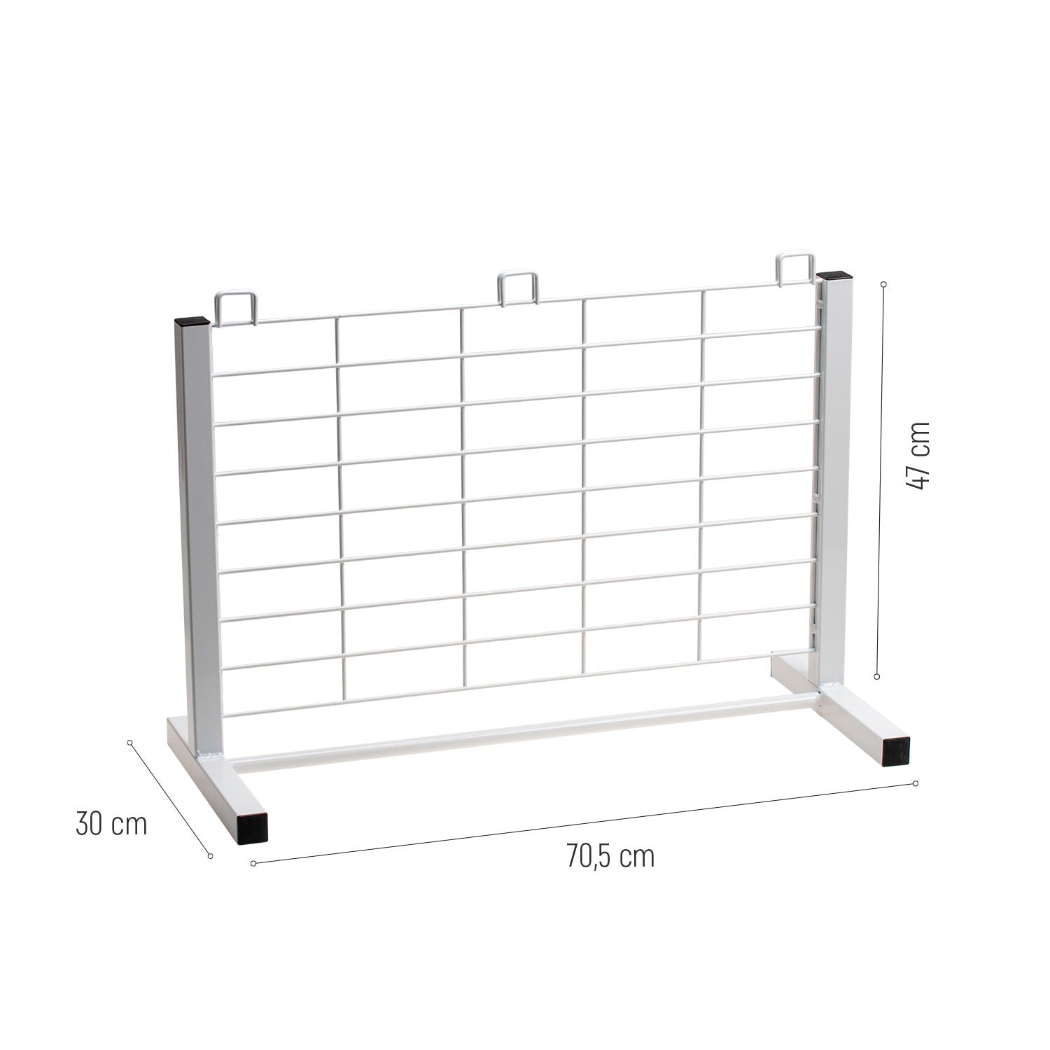 EXPOSITOR DE MESA DE METAL COM GRADE 705X300X470MM