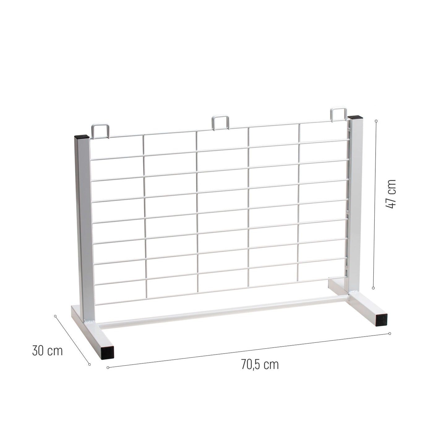 EXPOSITOR DE MESA DE METAL COM GRADE 705X300X470MM