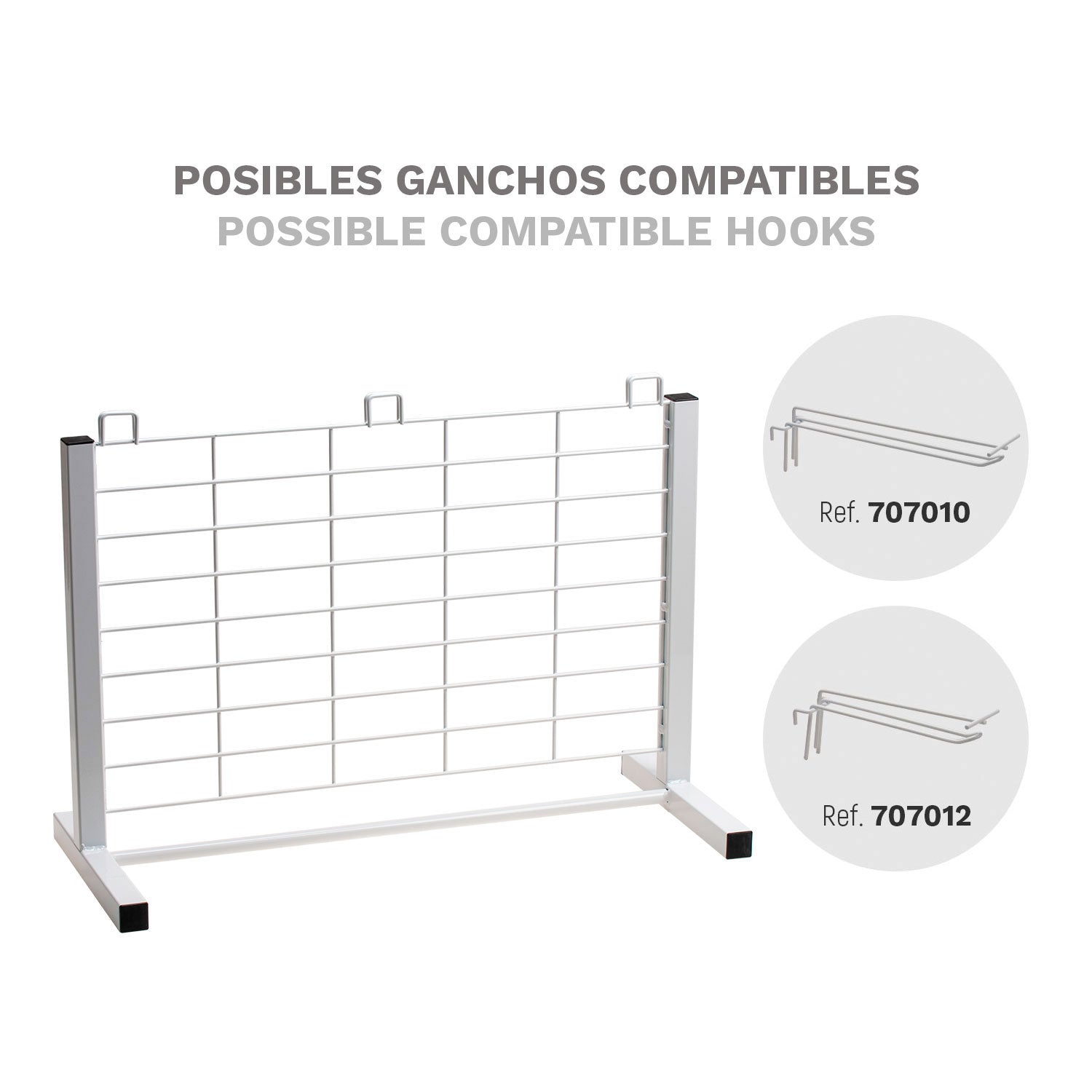 EXPOSITOR SOBREMESA DE METAL CON REJILLA 705X300X470MM