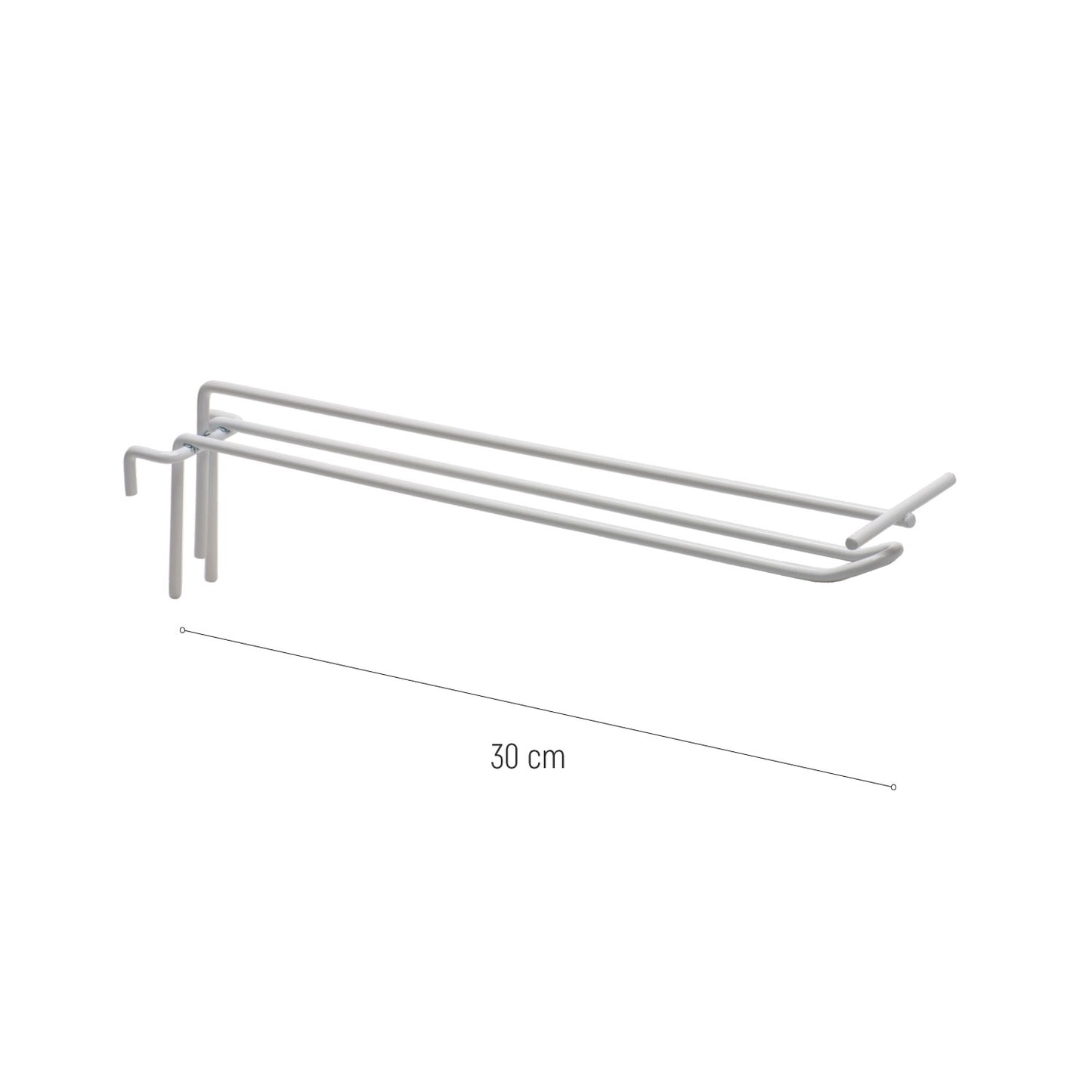 GANCHOS PORTA PRECIO METAL BLANCO DE EXPOSITOR REJILLA 30CM