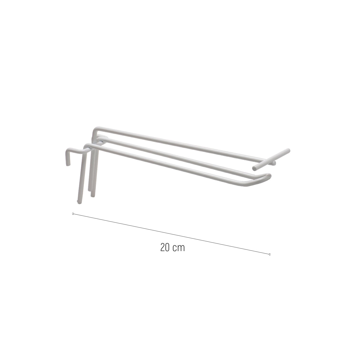 GANCHOS PORTA PRECIO METAL BLANCO DE EXPOSITOR REJILLA 20CM