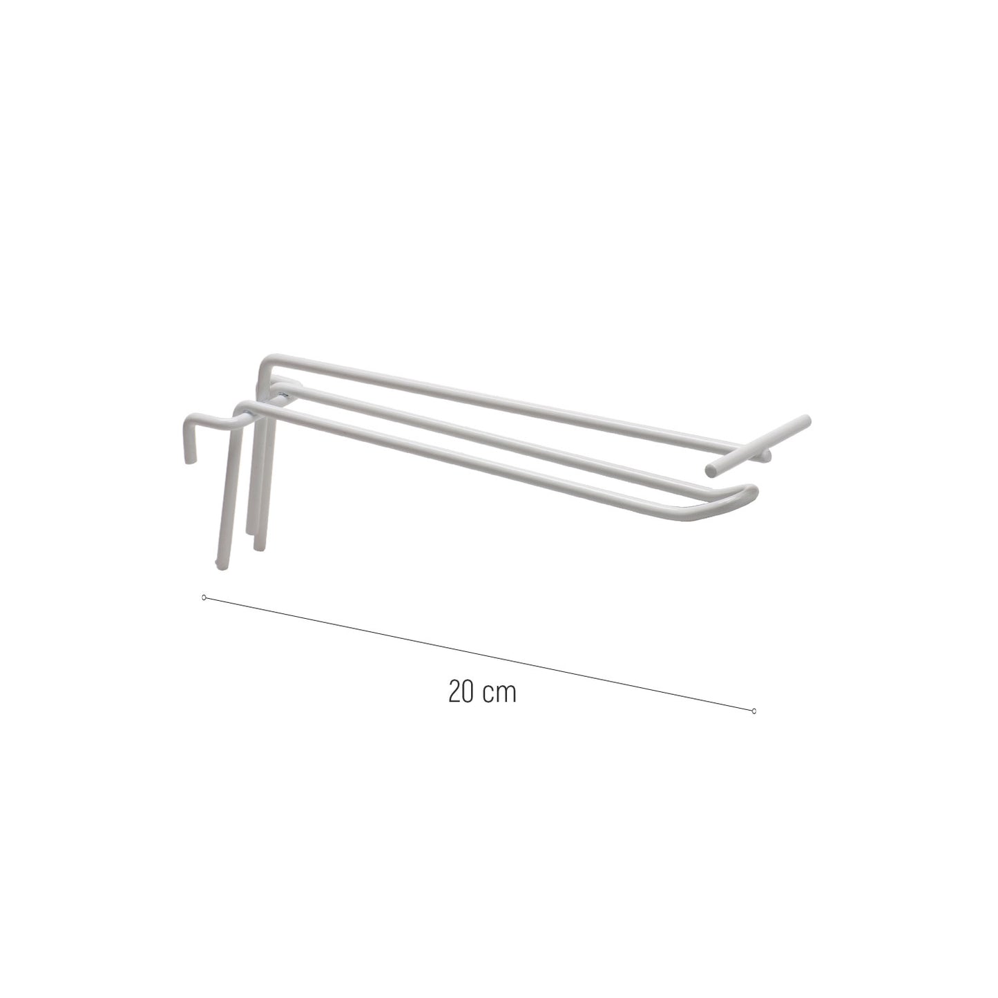 GANCHOS PORTA PRECIO METAL BLANCO DE EXPOSITOR REJILLA 20CM