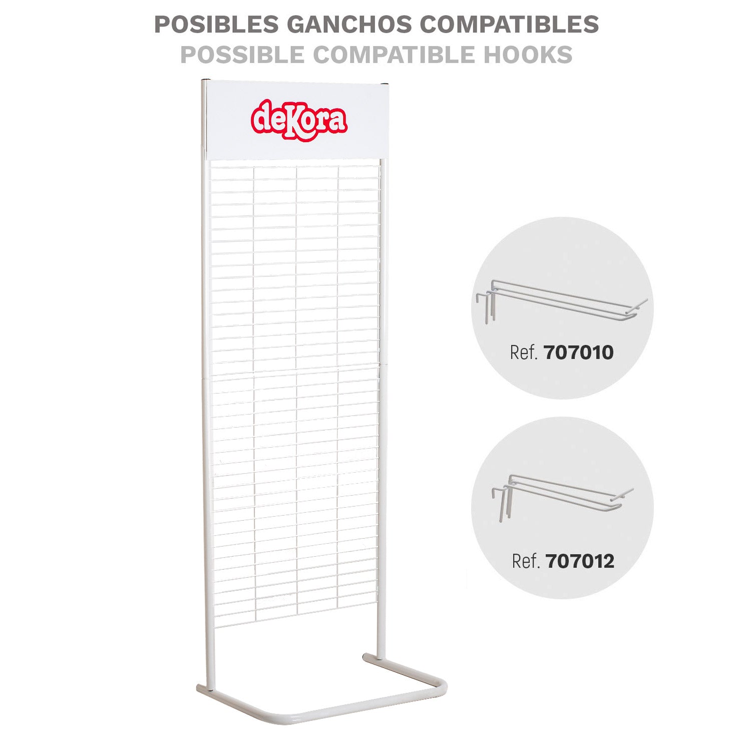 PRÉSENTOIR DE SOL EN GRILLE MÉTALLIQUE 580X350X1650MM