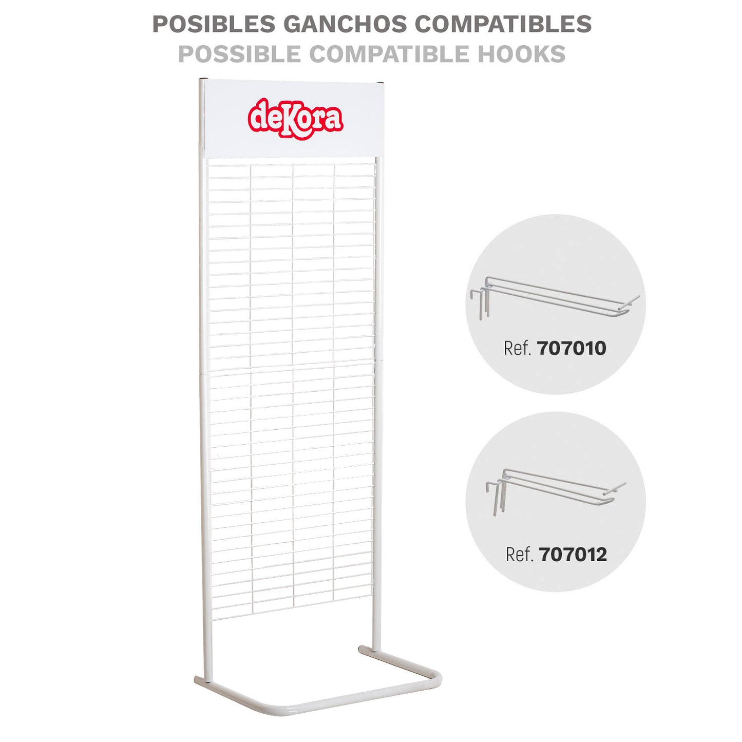 PRÉSENTOIR DE SOL EN GRILLE MÉTALLIQUE 580X350X1650MM