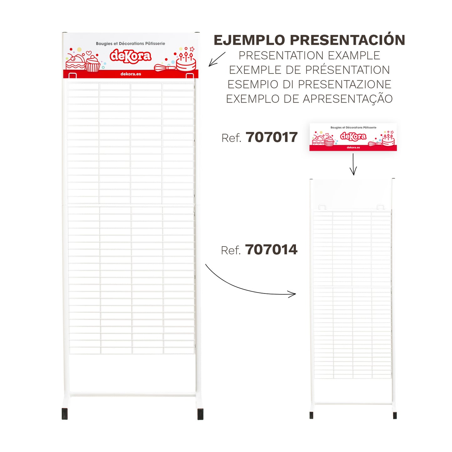 CARTELA FR PARA EXPOSITOR REF 707014 Y 707027 - 57 x 19.5 cm