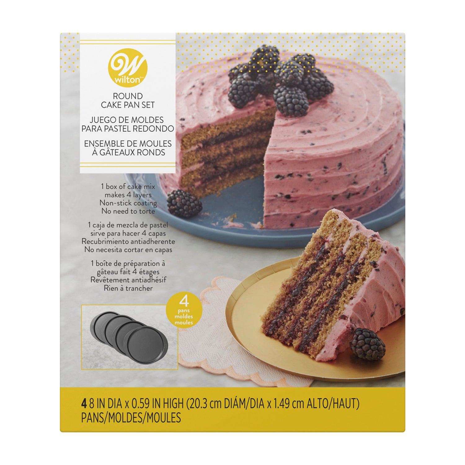 WILTON MOLDES EASY LAYERS 4 CAPAS 20CM SET/4