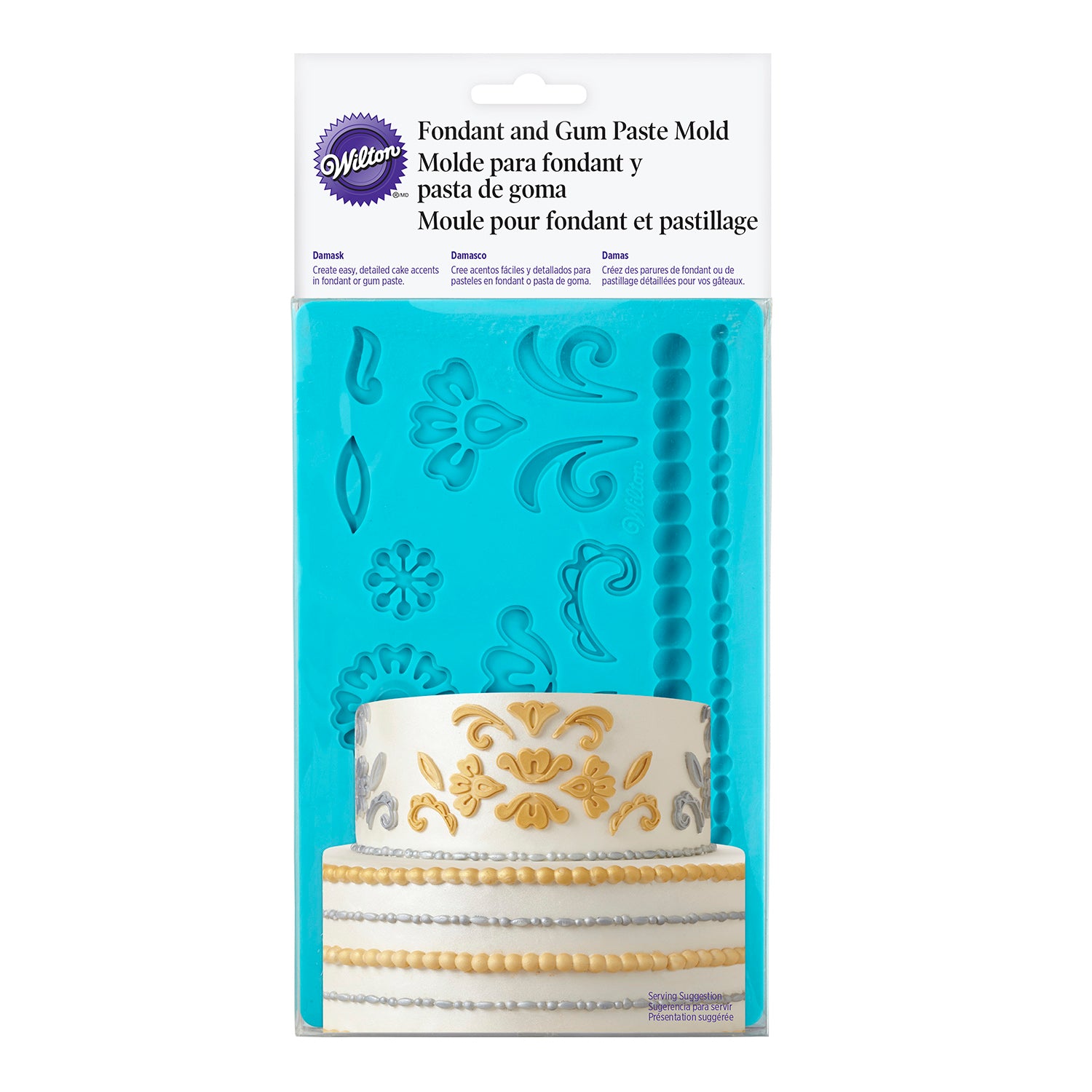 WILTON MOLDE DAMASCO PARA FONDANT Y PASTA DE GOMA