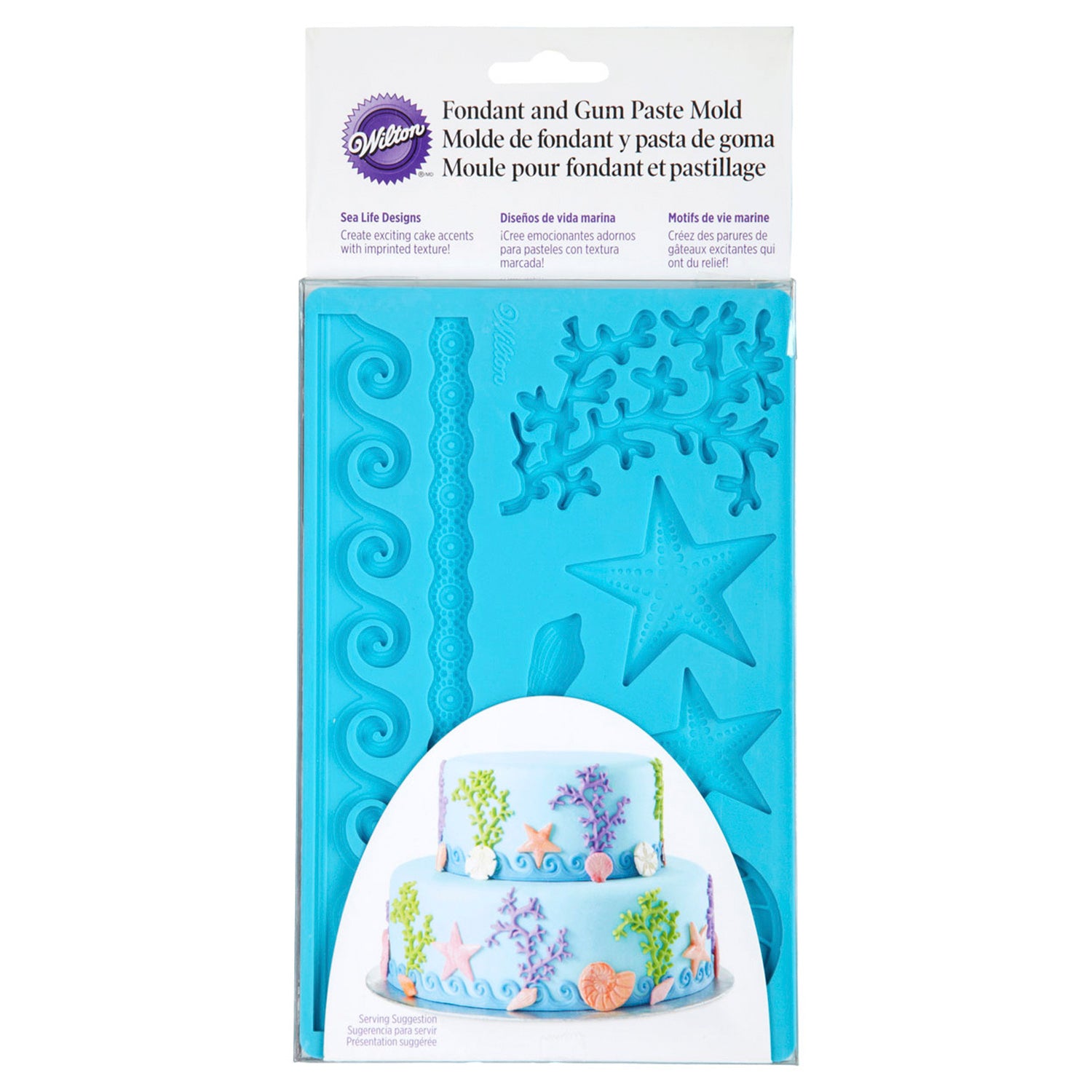 WILTON MOLDE DE FORMAS MARINAS PARA FONDANT Y PASTA DE GOMA