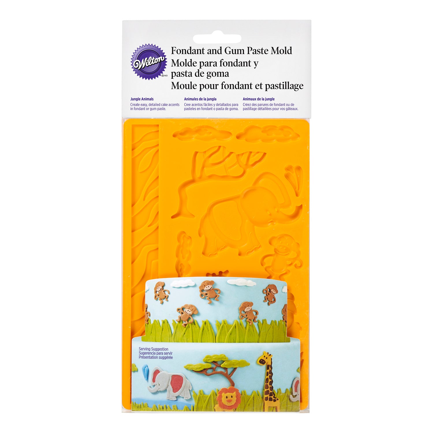 WILTON MOLDE FONDANT Y PASTA DE GOMA ANIMALES DE LA SELVA