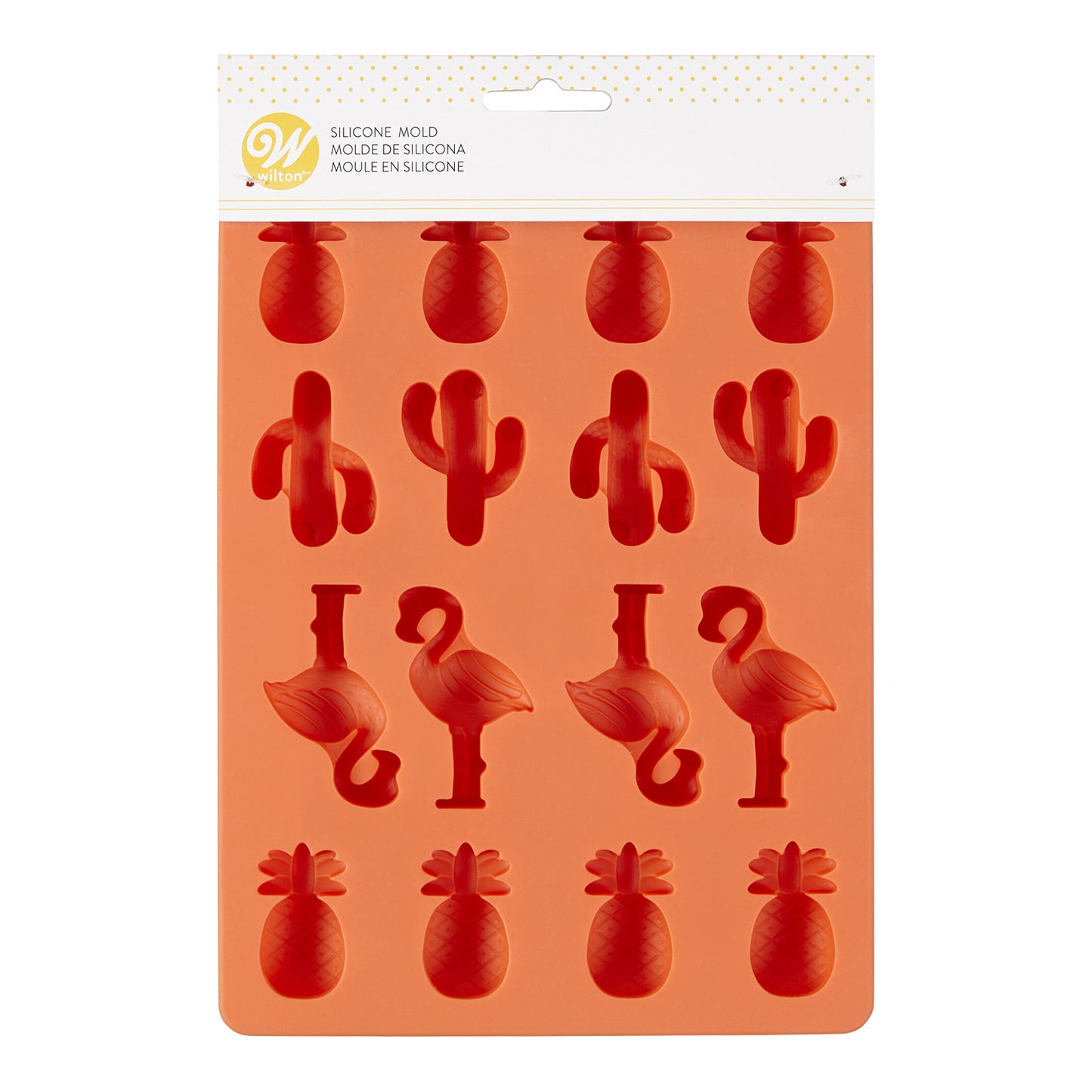 WILTON MOLDE DE SILICONE PARA DOCES DE ABACAXI, CACTO E FLAM