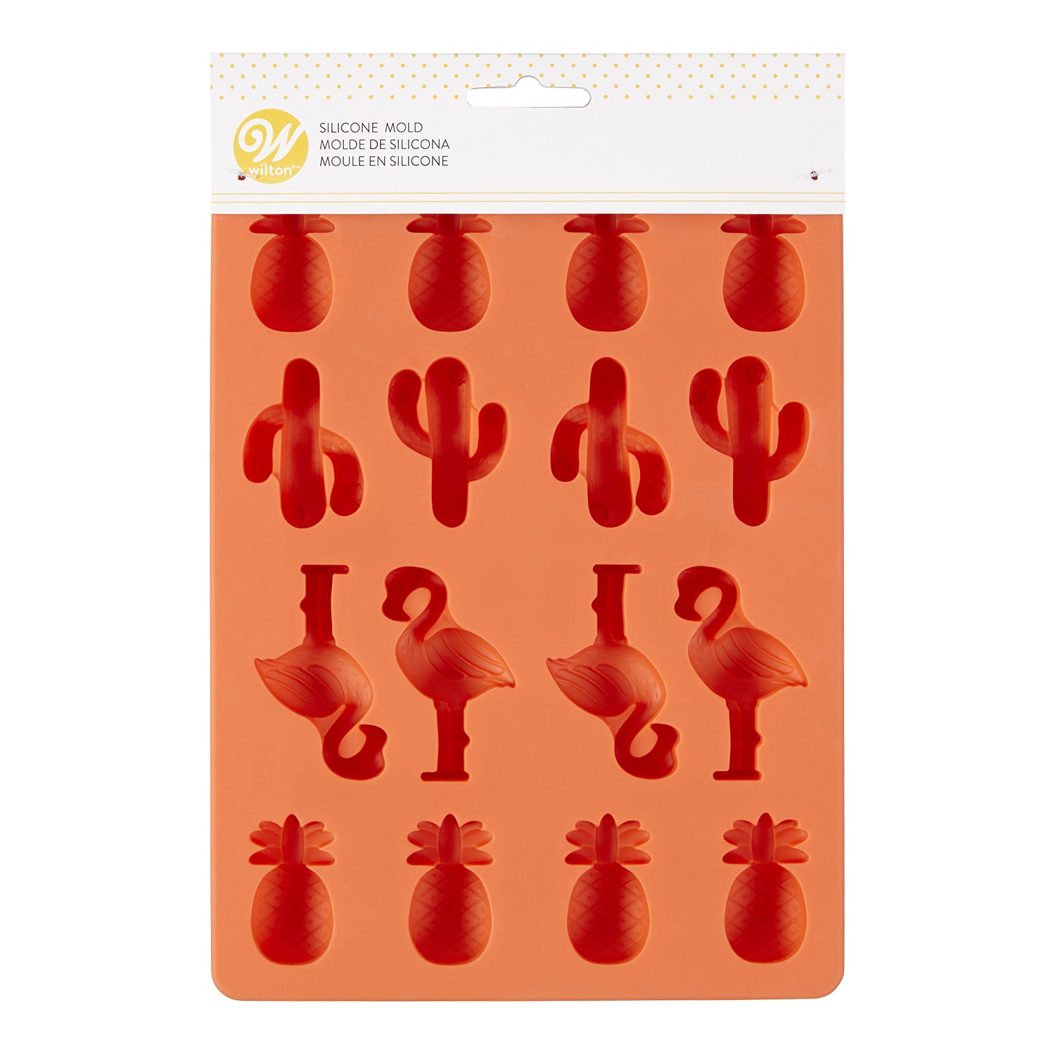 WILTON MOLDE DE SILICONE PARA DOCES DE ABACAXI, CACTO E FLAM