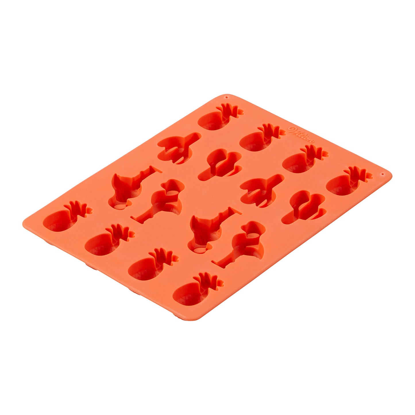 WILTON MOLDE DE SILICONE PARA DOCES DE ABACAXI, CACTO E FLAM